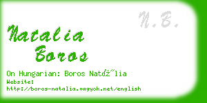 natalia boros business card